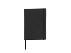 Блокнот Notebook, черная искусcтвенная кожа с логотипом Dupont, формат А5, бумага: линованная